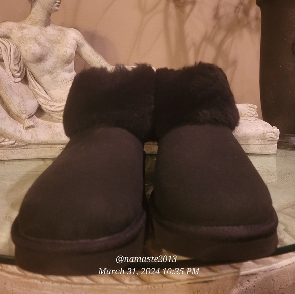 Ugg Women's Classic Mini Fluff Boot SN 1106757 Fur Designer Suede Winter #448 - Picture 6 of 14